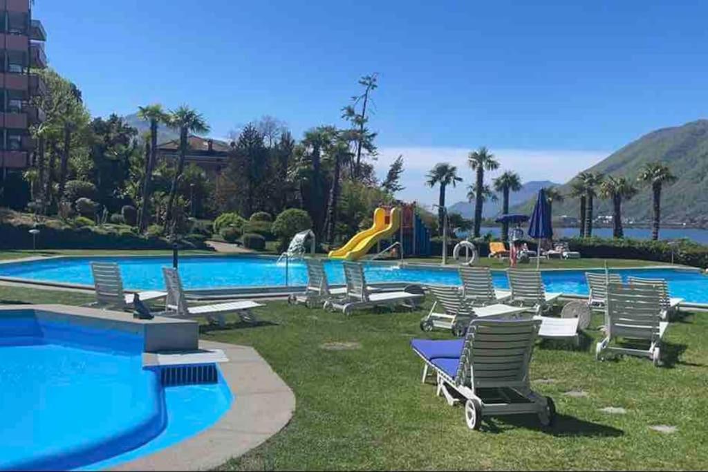 Appartamento Con Piscina E Sauna Bissone Dış mekan fotoğraf